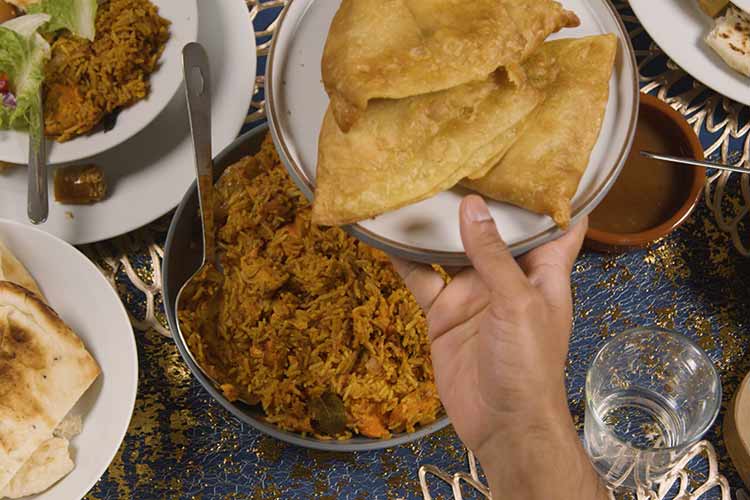 Lunch at the Beni Mellal dropzone Moroccan lunch meal at the Beni Mellal dropzone