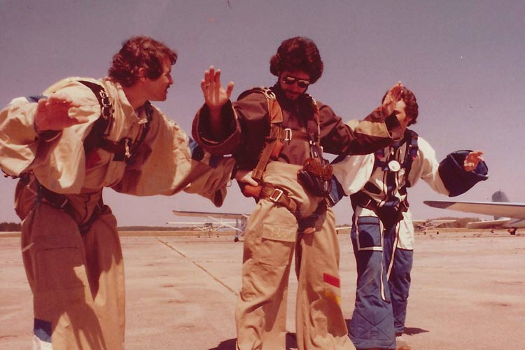 Vroege AFF-opleiding in vrije val, begin jaren 80 (Parachutist archief)